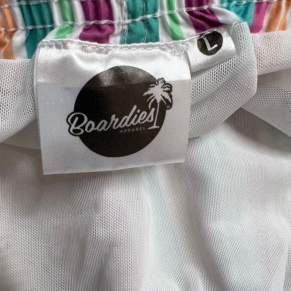 BOARDIES  Swim Trunks All Over Strip Print Men's Large - Picture 11 of 12